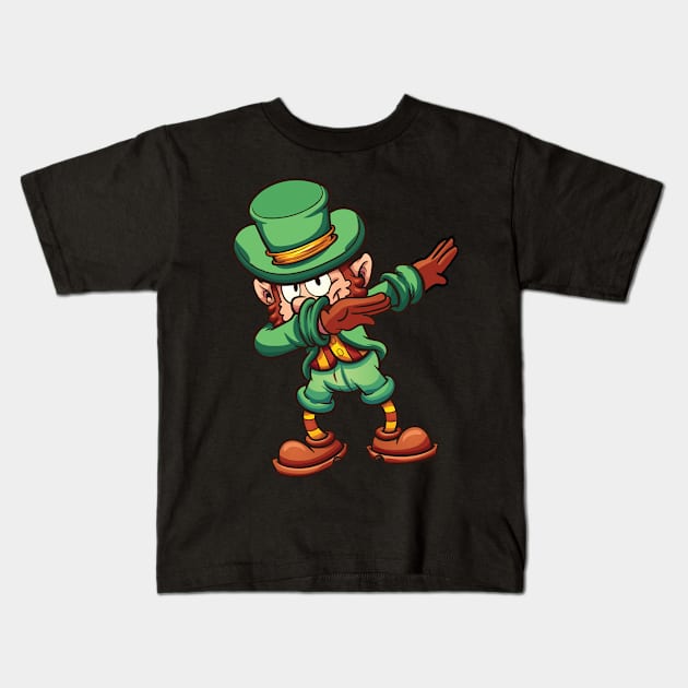 Dabbing Leprechaun St Patricks Day Dab Kids Boys Men Kids T-Shirt by 2blackcherries